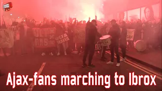 Ajax-fans marching to Ibrox