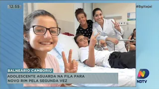 Adolescente aguarda na fila para transplante de rim pela segunda vez