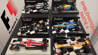 EMBLEMATIQUES (partie 4) Collection F1 miniatures 1/43 non champions formule1 minichamps Alonso...