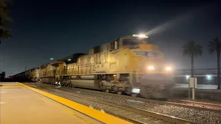 Slack Action! | Night-Time Union Pacific & Amtrak Trains in Ontario, CA