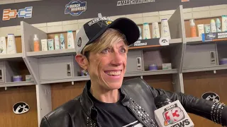 Jan Jensen gets emotional after Iowa women's basketball beats LSU, returns to the Final Four