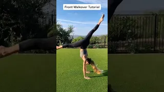 Front walkover tutorial 💚 #gymnastics #tumbling #tutorial #frontwalkover
