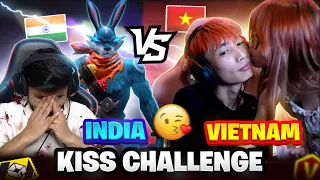 Indian Squad Vs Vietnami Squad || 🥵 kiss Challenge On Chhapri 😘 Girlfriend Garena - Free Fire Max 🔥