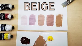 How To Make Beige Color Paint Fast and Easy With Acrylic Primary Colors!