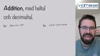 UPPSTÄLLNING ADDITION, med heltal och med decimaltal.