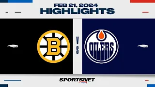 NHL Highlights | Bruins vs. Oilers - February 21, 2024