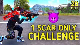 SOLO VS SQUAD || ONLY 1 SCAR CHALLENGE🔥 !!! CAN I WIN ? AGGRESSIVE GAMEPLAY👿|| 90% HEADSHOT INTEL I5