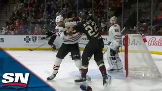 Jarred Tinordi And Jack McBain Exchange HUGE Blows In Old-School, Heavy Weight Hockey Fight