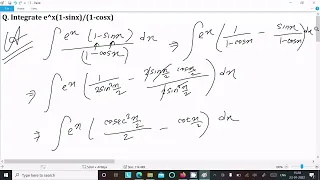 Integrate eˣ (1 - sinx) / (1 - cosx) dx