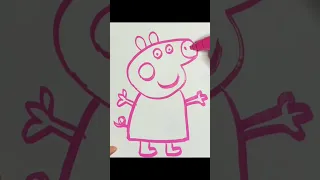 ✨Satisfying✨ Drawing Peppa pig with BIG Pink Marker!! / inspired by @NashVibes Art  #shorts #drawing