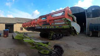 CLEANING DOWN THE COMBINE HEADER & LOADING UP SEED