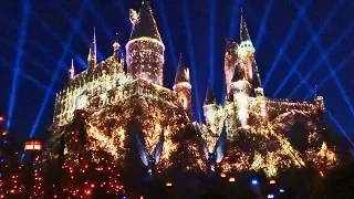 "Nighttime Lights at Hogwarts Castle" Harry Potter projection show, Universal Studios Hollywood