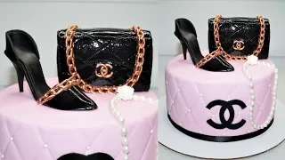 Cake decorating tutorials | how to make a CHANEL PURSE CAKE TOPPER | Sugarella Sweets