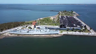 Drone footage of Seawolf park in Galveston Texas November 2020