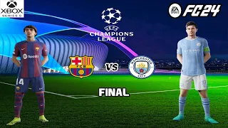 FC 24 - Barcelona vs Manchester City - UEFA Champions League Final | Xbox Series S 4K