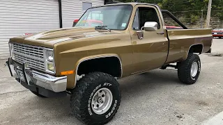 Test Drive 1984 Chevy K10 LWB 4X4 SOLD $12,900 Maple Motors #736