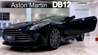 2024 Aston Martin DB12 in Special Q Oberon Black: Exterior and Interior in Detail