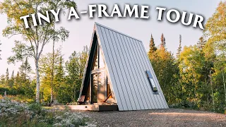 Tiny House A-frame w/ Loft Net! - Lake Superior Cabin Tour!