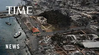 Watch: Aerial View Over Historic Hawaiian Tourist Town Devastated By Wildfires