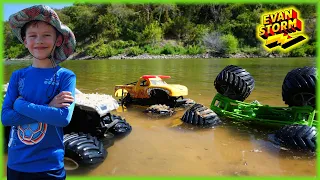 Monster Jam Color Reveal Mudder Trucks Hidden Inside A Mystery Beach Sand Castles