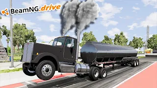 BeamNG.drive MP - FRAME TWISTING 2000HP SEMI TRUCK PULL DRAG RACE!!