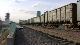 Движение грузовых поездов по МКЖД в районе Москва Сити. 2008 год