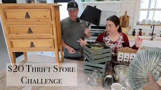 $20 Thrift Flip Challenge and ONE Hour To Upcycle What We Purchased | How Much Will We Make?