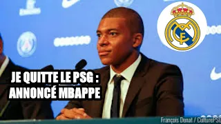 MBAPPE ANNONCE SON DÉPART DU PSG POUR LE REAL MADRID ?!