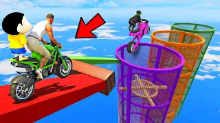 SHINCHAN AND FRANKLIN TRIED THE IMPOSSIBLE TRIPLE PIPE JUMP PARKOUR CHALLENGE GTA 5