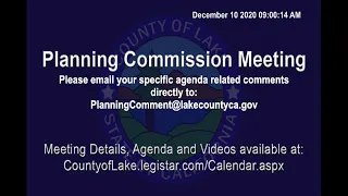 Planning Commission Meeting - Thursday December 10, 2020