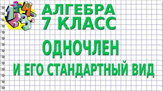 ОДНОЧЛЕН И ЕГО СТАНДАРТНЫЙ ВИД. Видеоурок | АЛГЕБРА 7 класс