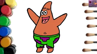 How to Draw Patrick Star | Spongebob Squarepants Drawing & Coloring Step by Step