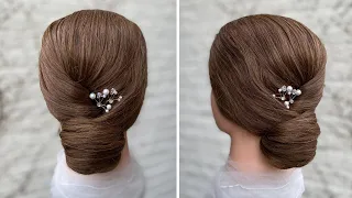 The perfect Super Quick Smooth Low Bun Bridal Hairstyle!