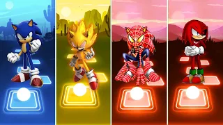 Sonic The Hedgehog 🆚 Super Sonic Exe 🆚 Spiderman Sonic 🆚 Knuckles Exe Sonic | Sonic Tiles Hop