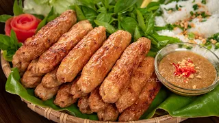 Bí quyết làm NEM NƯỚNG giòn dai với cách pha nước chấm nem đặc biệt | Grilled Pork Sausages