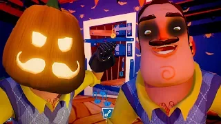 СЕКРЕТ ПРИВЕТ СОСЕД ! Хэллоуин у Hello Neighbor с Кидом и тыквами в доме странного соседа