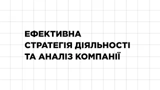 Ефективна стратегія діяльності та аналіз компанії