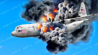 7 Minutes Ago! US C-130J Cargo Plane Carrying 300 Paratroopers Shot Down By Russia