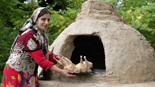 Whole Chickens Stuffed with Pilaf and Cooked in the Mud Oven ♧ Rural Recipes
