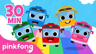 🚗 🚓 🚌 Baby Car, Police Car, Shark Bus + More?! | Car song compilation | Pinkfong Kids Song