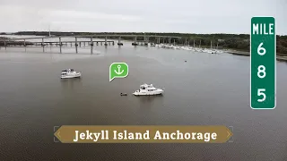 Jekyll Island Anchorage Aerial on the Great Loop ICW MM 685