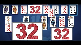 Star Club | FreeCell | Hard I -- Clear the J♠ from the board in no more than 50 moves -- 32 moves!