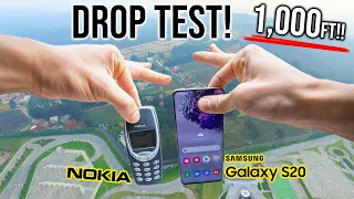 Samsung Galaxy S20 DROP TEST from 1000FT!! vs. NOKIA 3310