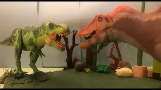 T-Rex vs Spinosaurus - Jurassic Park 3 my sculptures and Lego