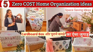 Zero Cost 5 Useful Organizers from Empty Cardboard Boxes, बहुत कम के DIY Organizers