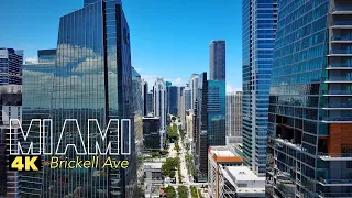 Brickell Ave Downtown Miami 2023 by Drone 4K.