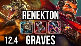 RENEKTON vs GRAVES (TOP) | 7 solo kills, 1.4M mastery, 300+ games | EUW Master | 12.4