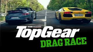 Drag Race TopGear Polska: Porsche 911 Turbo S Cabriolet vs Lamborghini Aventador