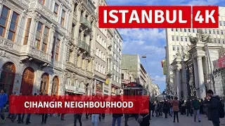 Istanbul Cihangir Neighbourhood Walking Tour 11 December 2021|4k UHD 60fps