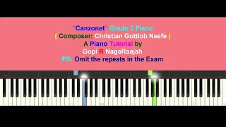 "Canzonet" Trinity ( 2021-2023 ) Grade 2 - A Piano Tutorial | Indian Music Online Classes